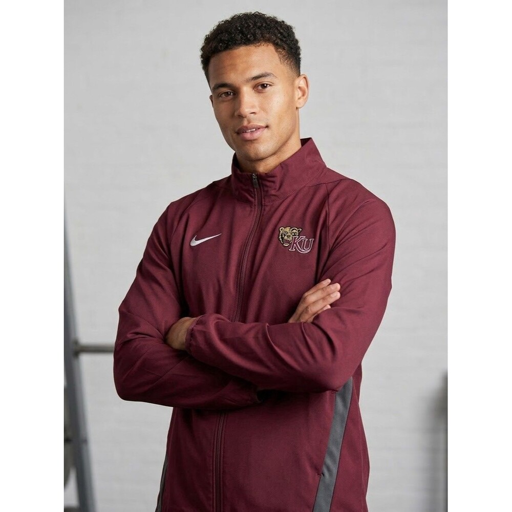 Nike Mens L Kutztown Golden Bears Dri-Fit Full Zip Lightweight Jacket Maroon